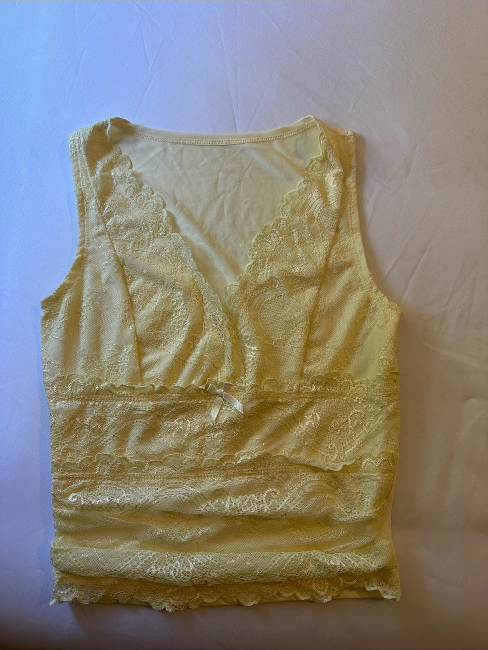 Yellow Lace Camisole Tank Top